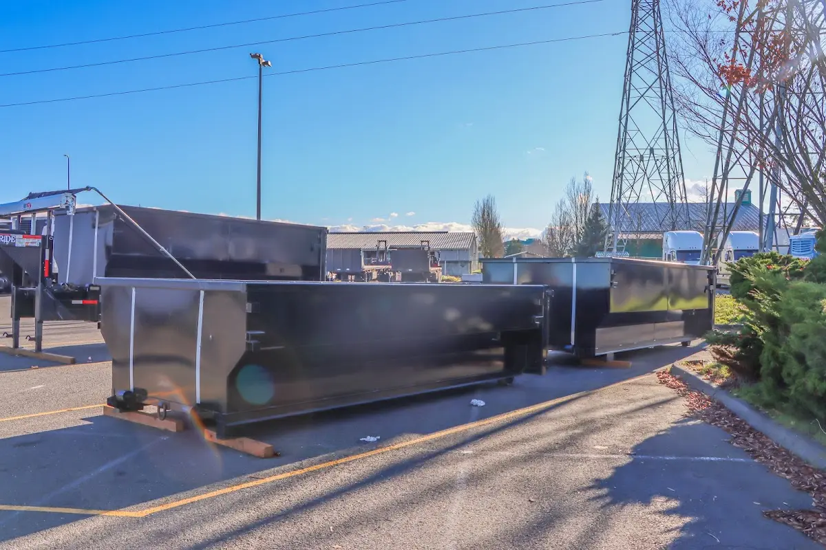Roll-off dumpster ready for waste disposal at job site for 20 Yard Dumpster Rental in Bound Brook